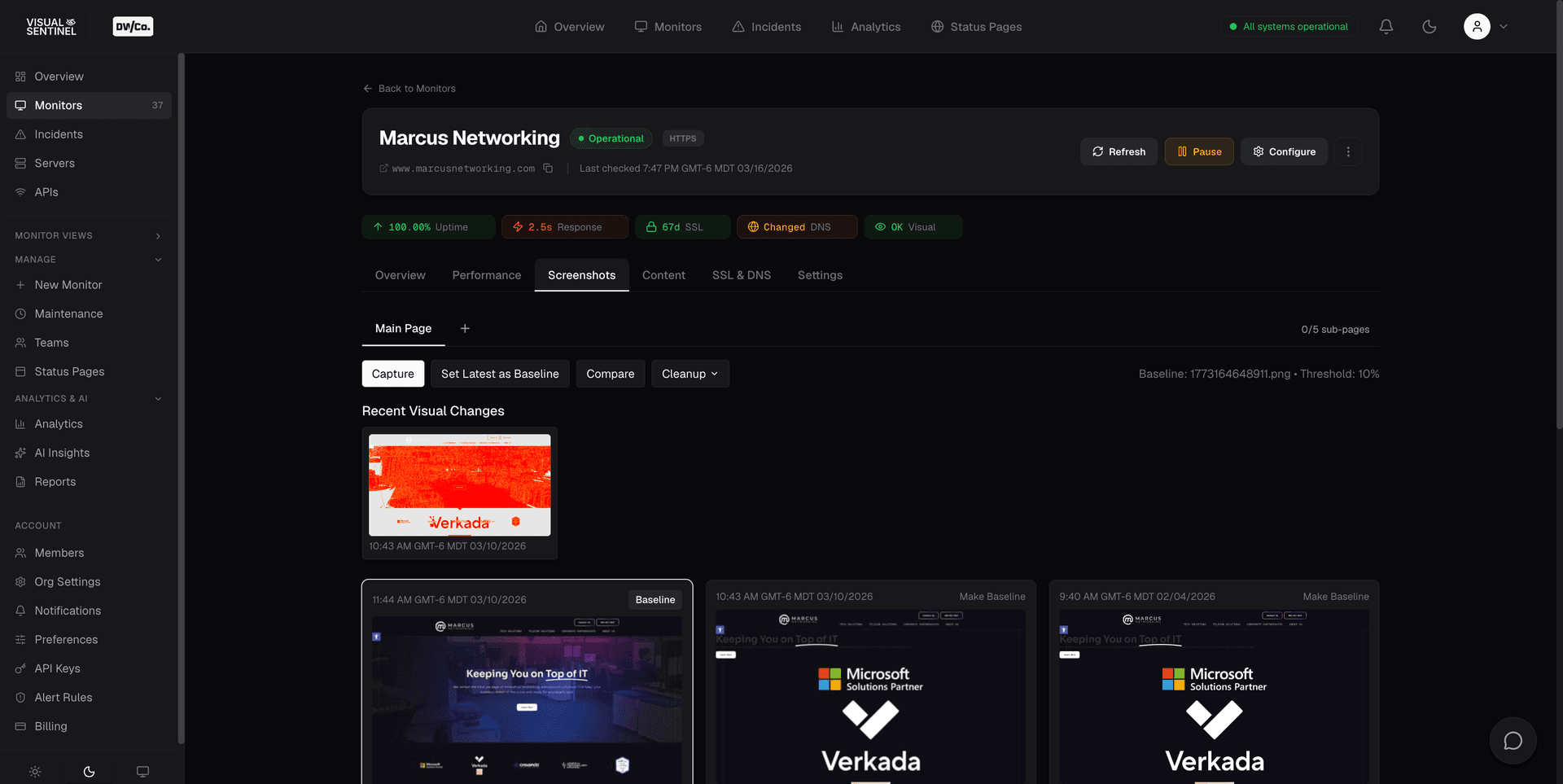 Visual Sentinel product screenshot
